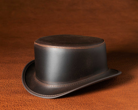 Bromley Leather Hat - Brown