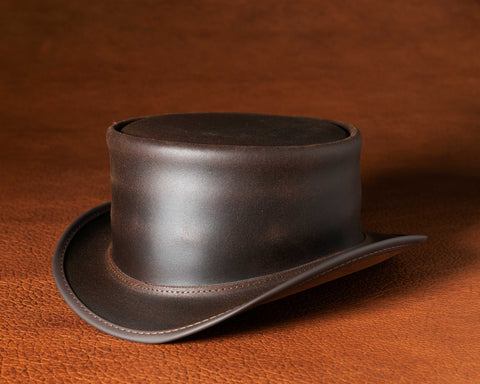 Marlow Leather Hat - Brown